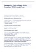 Penetration Testing Study Guide Questions With Correct Ans&period;&period;