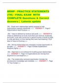BRMP - PRACTICE STATEMENTS  &lpar;YN&rpar; &sol; FINAL EXAM WITH  COMPLETE Questions & Correct  Answers &vert; Latests update