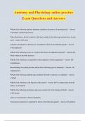 Anatomy and Physiology online practice Exam Questions and Answers