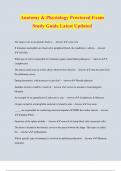 Anatomy & Physiology Proctored Exam Study Guide Latest Updated