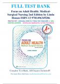 Test Bank for Focus on Adult Health: Medical-Surgical Nursing 2nd Edition by Linda Honan ISBN 9781496349286 | Complete Guide A+