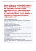 Lenovo Warranty Service Authorization Exam (RWST016) | Authorization exam for authorized warranty service providers and field service engineers. This exam is required as part of the RAService-Notebook, Tablet, Desktop & Workstation Authorized Technician a