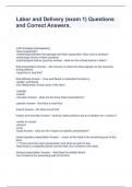 Labor and Delivery &lpar;exam 1&rpar; Questions and Correct Answers&period;