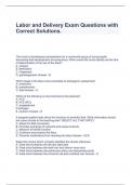 Labor and Delivery Exam Questions with Correct Solutions&period;