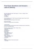  Final Exam Questions and Answers- Labor & Delivery&period;
