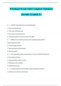Paralegal Exam with Complete Solutions Already Graded A+