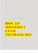 BIOL 235 MIDTERM 2 QUESTIONS AND CORRECT ANSWERS AND RATIONALES ALREADY GRADED A