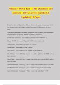 Missouri POST Test – 2024 Questions and Answers | 100% Correct |Verified & Updated| 19 Pages