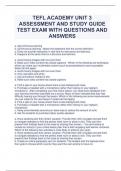 TEFL ACADEMY UNIT 3  ASSESSMENT AND STUDY GUIDE  TEST EXAM WITH QUESTIONS AND  ANSWERS