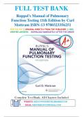 Test Bank for Ruppel's Manual of Pulmonary Function Testing 11th Edition by Carl Mottram 9780323356251 &vert; Complete Guide A&plus;