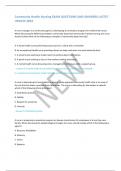 Community Health Nursing EXAM QUESTIONS AND ANSWERS LATEST UPDATE 2024