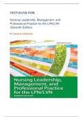 Test Bank For Nursing Leadership, Management, and Professional Practice for the LPN/LVN 7th edition  (2021)||ISBN-10 171964148X||ISBN-13 978-1719641487