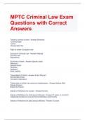 MPTC Criminal Law Exam Questions with Correct Answers
