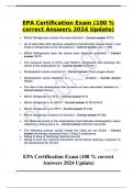 EPA Certification Exam &lpar;100 &percnt; correct Answers 2024 Update&rpar;