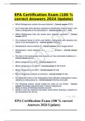 EPA Certification Exam &lpar;100 &percnt; correct Answers 2024 Update&rpar;