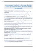 Ammo and Explosive Storage Safety Exam Questions &lpar;New Update 2024&rpar; answered