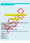 WGC C213 Final Exam Accounting For Decision Makers Questions and  Answers 2023 &lpar;100&percnt; Verified Answers&rpar;&period; Study guide an revision 