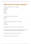EMS Instructor&sol;Coordinator - Michigan 40 &vert; with 100&percnt; Correct Answers &vert; Updated & Verified