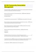 M-100 Community Association Management &vert; Questions with 100&percnt; correct Answers &vert; Verified
