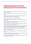 AAMI Embalming 2 Final Test Questions with Correct Answers