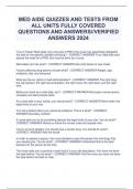 MED AIDE QUIZZES AND TESTS FROM  ALL UNITS FULLY COVERED  QUESTIONS AND ANSWERS//VERIFIED  ANSWERS 2024