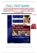 FULL TEST BANK For Pediatric Physical Examination: An Illustrated Handbook 3rd Edition by Karen G. Duderstadt PhD RN CPNP FAAN (Author)latest Update 2023-24 Questions And Answers