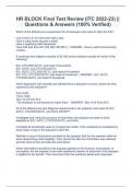 H&R Block Income Tax Specialist Tests BUNDLED &lpar;COMPLETE PACKAGE&rpar; &vert; Questions & Answers 100&percnt; Accurate