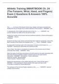 Athletic Training SMARTBOOK Ch. 24 (The Forearm, Wrist, Hand, and Fingers) Exam || Questions & Answers 100% Accurate
