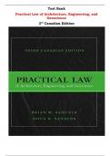 Test Bank For Practical Law of Architecture, Engineering, and Geoscience  3rd Canadian Edition By Brian M. Samuels, Doug R. Sanders |All Chapters,  Year-2023/2024|