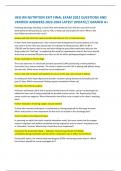 HESI RN NUTRITION EXIT FINAL EXAM 2022 QUESTIONS AND VERIFIED ANSWERS 2023-2024 LATEST UPDATE&sol;&sol; GRADED A&plus; 