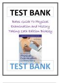 Bates Guide To Physical Examination and History Taking 13th Edition Bickley Test Bank Latest Verified Review 2024 Practice Questions and Answers for Exam Preparation, 100% Correct with Explanations, Highly Recommended, Download to Score A+