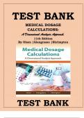 TEST BANK FOR MEDICAL DOSAGE CALCULATIONS- A Dimensional Analysis Approach, 11TH EDITION