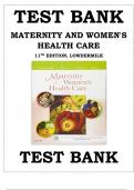 Test Bank for Maternity and Women's Health Care (Maternity & Women's Health Care) 11th Edition Lowdermilk ISBN-978 0323169189