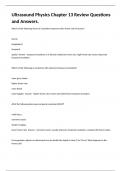 Ultrasound Physics Chapter 13 Review Questions and Answers.