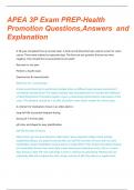 APEA 3P Exam Prep - Health Promotion Questions with Correct Answers and Explanations