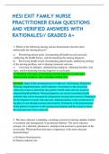 HESI EXIT FAMILY NURSE PRACTITIONER EXAM QUESTIONS AND VERIFIED ANSWERS WITH RATIONALES// GRADED A+   