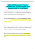 WGU C367 Elementary Physical Education and Health Methods &vert; Questions and Answers  with 100&percnt; correct answers