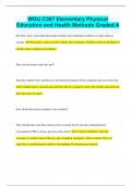 WGU C367 Elementary Physical Education and Health Methods &vert; Questions and Answers  with 100&percnt; correct answers