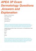 APEA 3P Exam PrepDermatology Questions with Correct Answers and Explanations