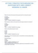 ATI TEAS 7 PRACTICE TESTS BIOLOGY 50&plus;  QUESTIONS WITH 100&percnt; CORRECT  ANSWERS&sol; A&plus; GRADE