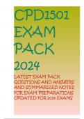 CPD1501 EXAM PACK 2024 