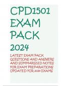 CPD1501 EXAM PACK 2024 