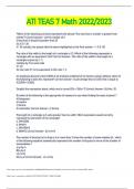 ATI TEAS 7 Math 2022&sol;2023