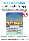 Test Bank For Community and Public Health Nursing Promoting the Public's Health 9th Edition By Cherie Rector PhD RN-C 9781496349828 Complete
