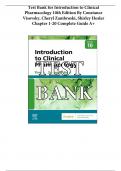 TEST BANK FOR INTRODUCTION TO CLINICAL PHARMACOLOGY 10TH EDITION By Constance Visovsky, Cheryl Zambroski, Shirley Hosler Complete chapters