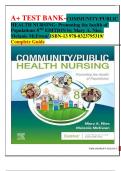 A+ TEST BANK-COMMUNITY/PUBLIC HEALTH NURSING: Promoting the health of Populations 8TH EDITION by Mary A. Nies,  Melanie McEwen/ ISBN-13 978-0323795319/ Complete Guide