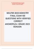 WGU785 BIOCHEMISTRY FINAL EXAM 100 QUESTIONS AND ANSWERS