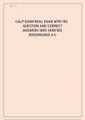 CALP EXAM REAL EXAM WITH 150 QUESTIONS AND ANSWERS 2023.