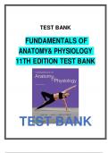 Fundamentals of Anatomy & Physiology 11th Edition TEST BANK ISBN- 978-0134396026 Latest Verified Review 2024 Practice Questions and Answers for Exam Preparation, 100% Correct with Explanations, Highly Recommended, Download to Score A+