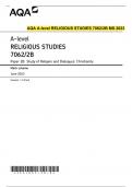 BUNDLE - AQA A-level RELIGIOUS STUDIES QP & MS 2023